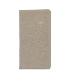 2026 6" Pocket Datebook in Beechwood Pebble Grain Leather
