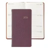 2026 6" Pocket Datebook in Wine Pebble Grain Leather