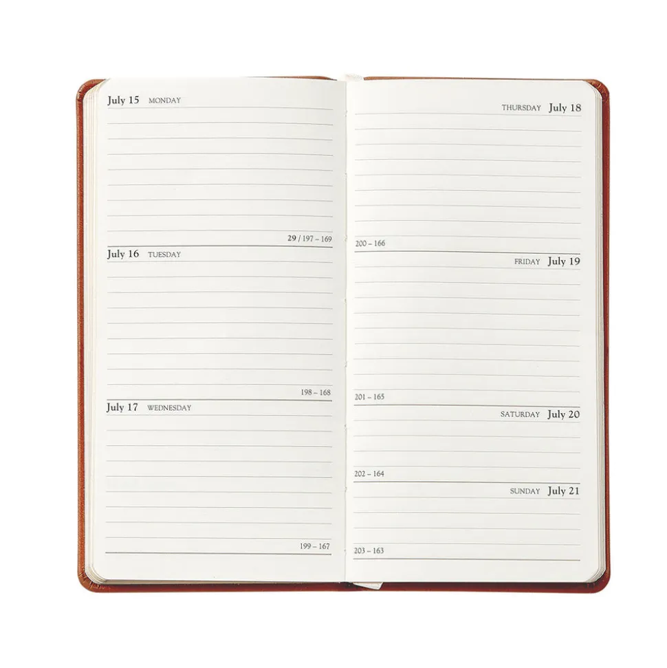 2026 6" Pocket Datebook in Wine Pebble Grain Leather