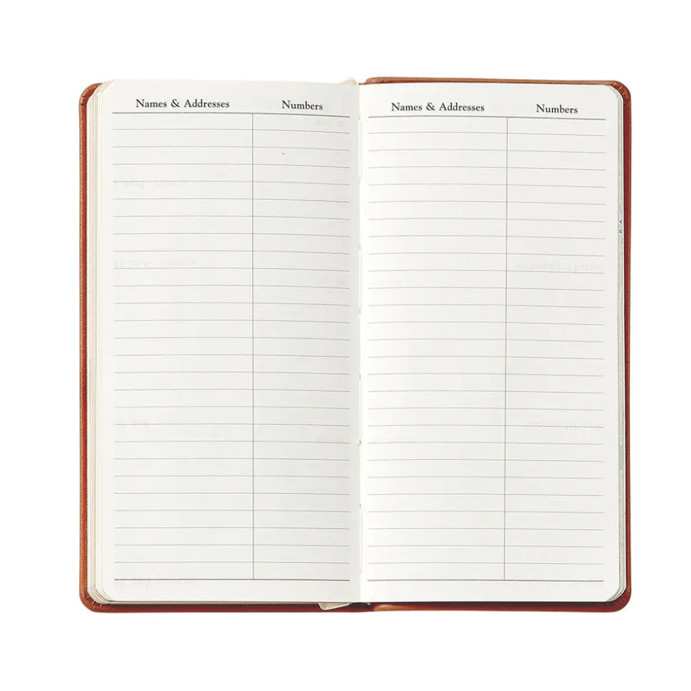 2026 6" Pocket Datebook in Wine Pebble Grain Leather