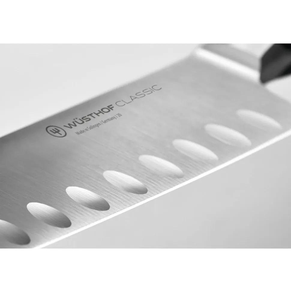 7" Classic Hollow Edge Santoku in Black
