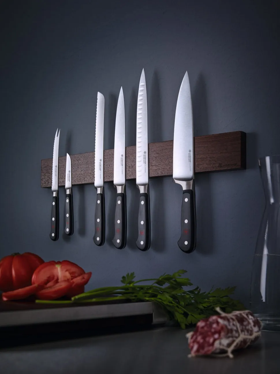7" Classic Hollow Edge Santoku in Black