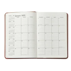 2026 Daily Journal in Blue Pebble Grain Leather