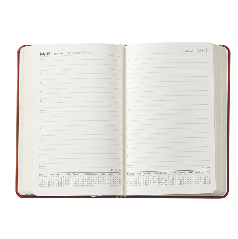 2026 Daily Journal in Blue Pebble Grain Leather