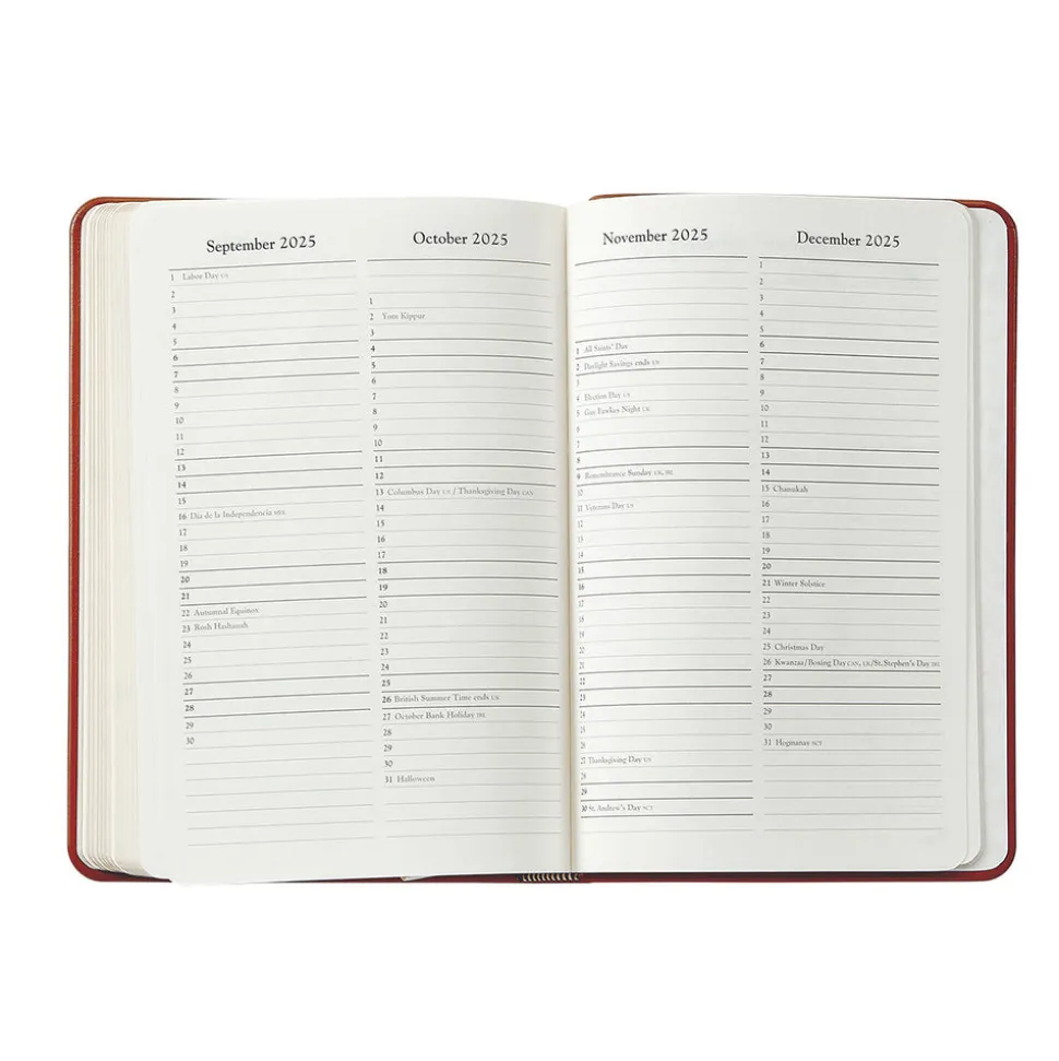 2026 Daily Journal in Blue Pebble Grain Leather