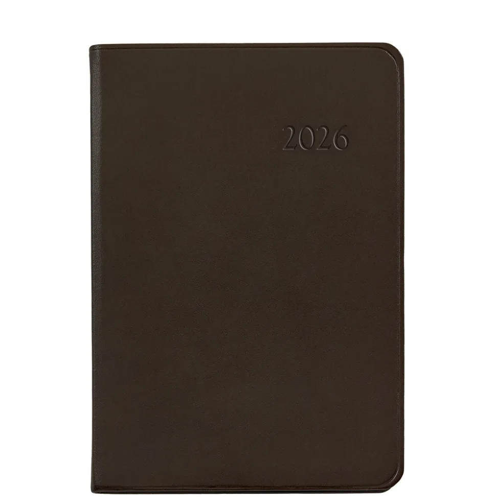 2026 Daily Journal in Brown Traditional Leather