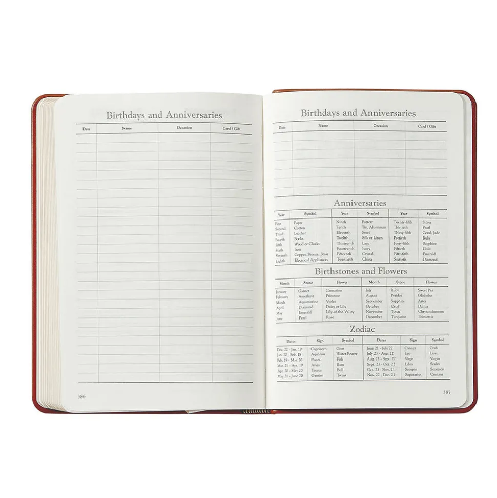 2026 Daily Journal in Brown Traditional Leather