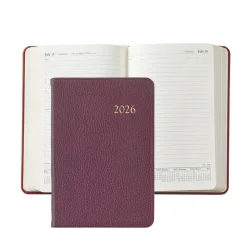 2026 Daily Journal in Wine Pebble Grain Leather