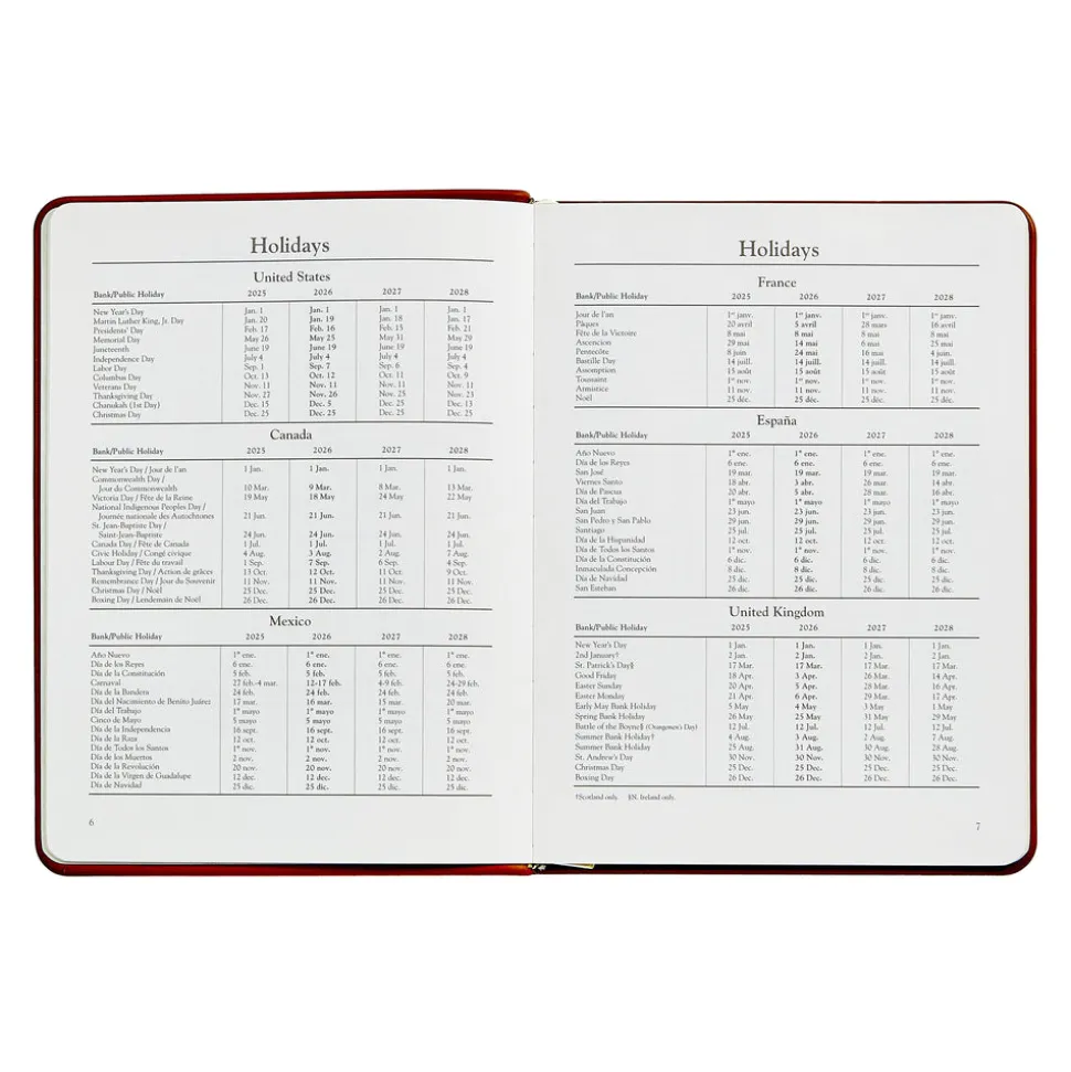 2026 Desk Diary in Blue Pepple Grain Leather