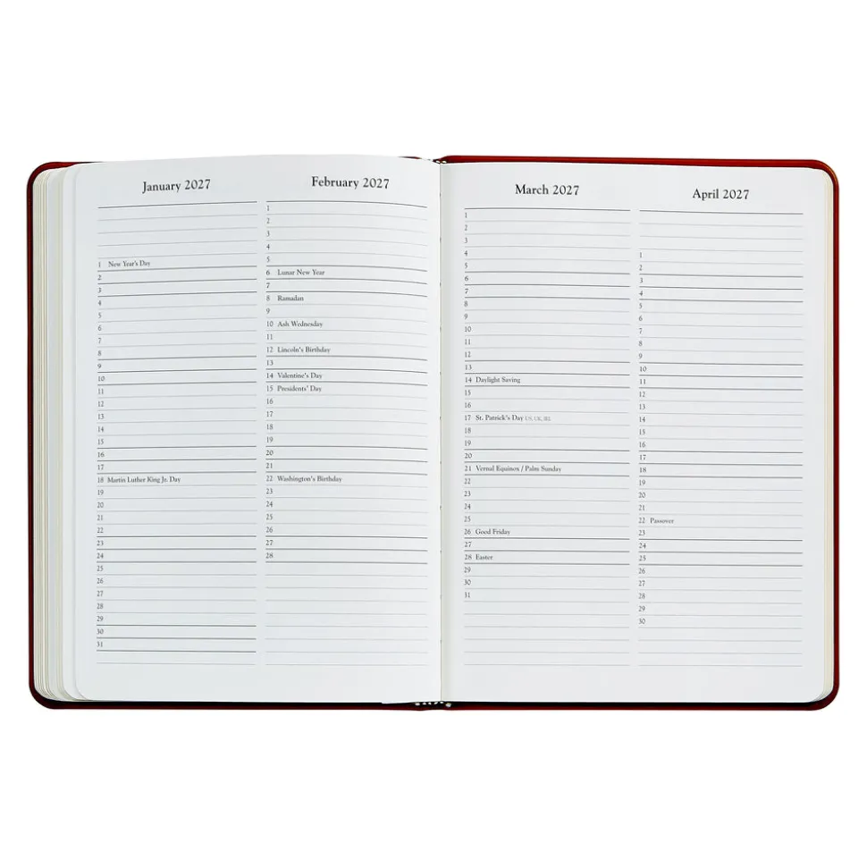 2026 Desk Diary in Blue Pepple Grain Leather