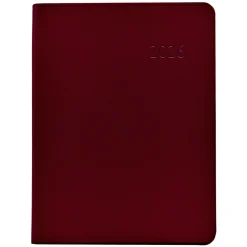 2026 Desk Diary in Bordeaux Leather