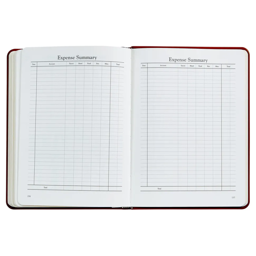 2026 Desk Diary in Wine Pebble Grain Leather