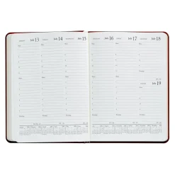 2026 Desk Diary in Wine Pebble Grain Leather