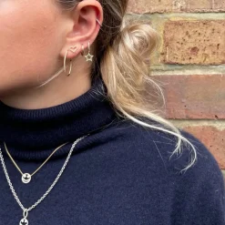 1.0" Diamond Hoops, Pair