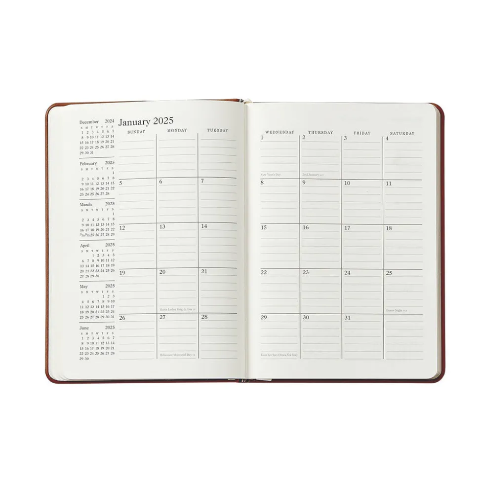 2026 Weekly Notebook in Blue Pebble Grain Leather