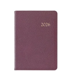 2026 Weekly Notebook in Wine Pebble Grain Leather