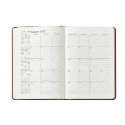 2026 Weekly Notebook in Wine Pebble Grain Leather