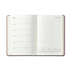 2026 Weekly Notebook in Wine Pebble Grain Leather