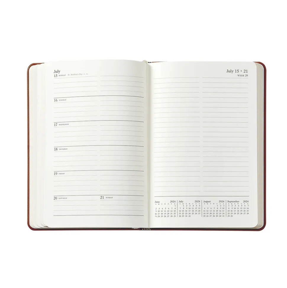 2026 Weekly Notebook in Wine Pebble Grain Leather