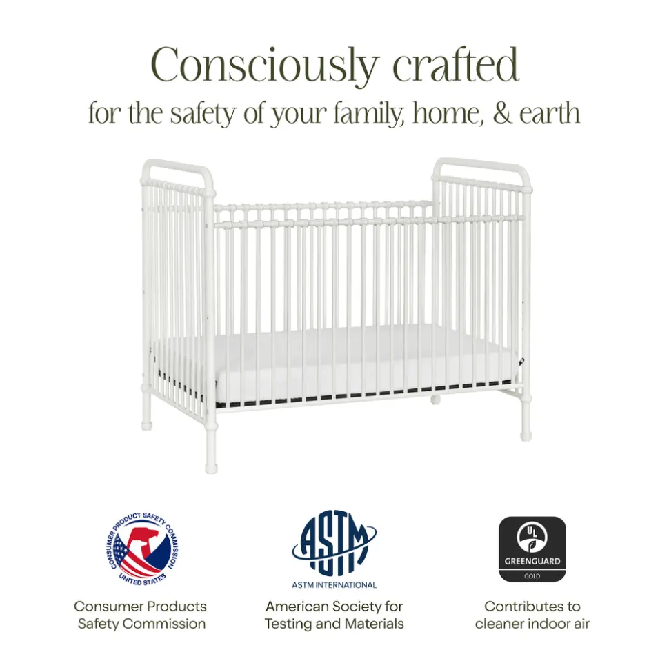 Abigail 3-in-1 Convertible Crib in Washed White