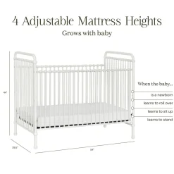 Abigail 3-in-1 Convertible Crib in Washed White