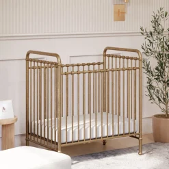 Abigail 3-in-1 Convertible Mini Crib in Vintage Gold