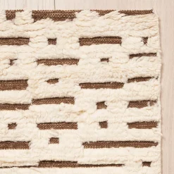 Abstract Ikat Rug in Ivory & Brown