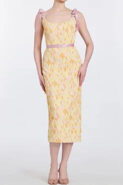 Acacia Belted Daisy Brocade Corset Dress