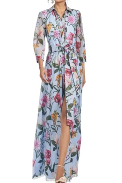 Addison Gown Glacial Blue Blossoms
