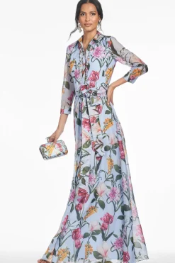 Addison Gown Glacial Blue Blossoms