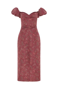Adelaide Floral Ikat Column Midi Dress