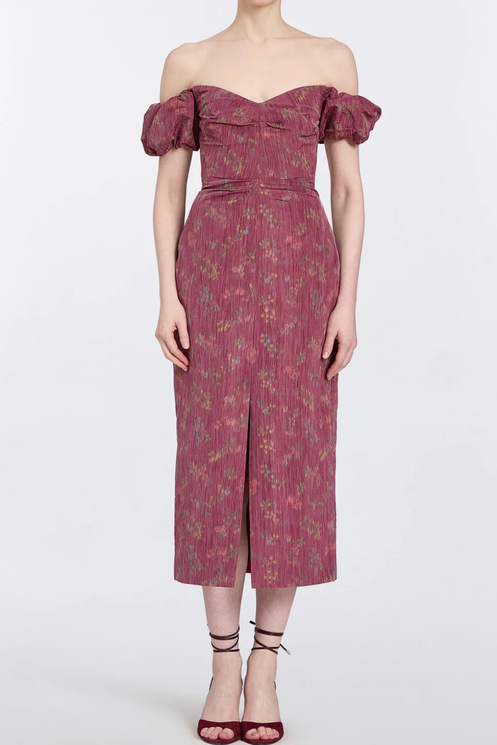 Adelaide Floral Ikat Column Midi Dress