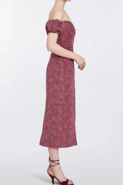 Adelaide Floral Ikat Column Midi Dress