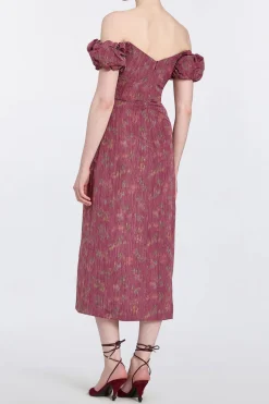 Adelaide Floral Ikat Column Midi Dress