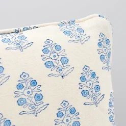 Aditi Block Print Pillow in Blue & White
