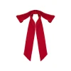 Adley Velvet Bow Barrette in Rouge
