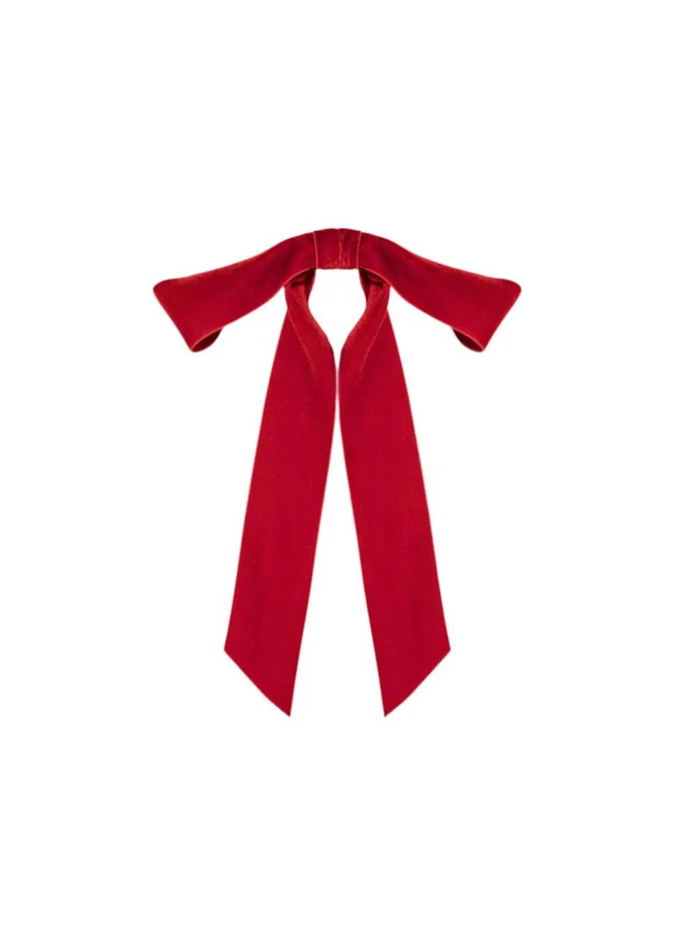 Adley Velvet Bow Barrette in Rouge