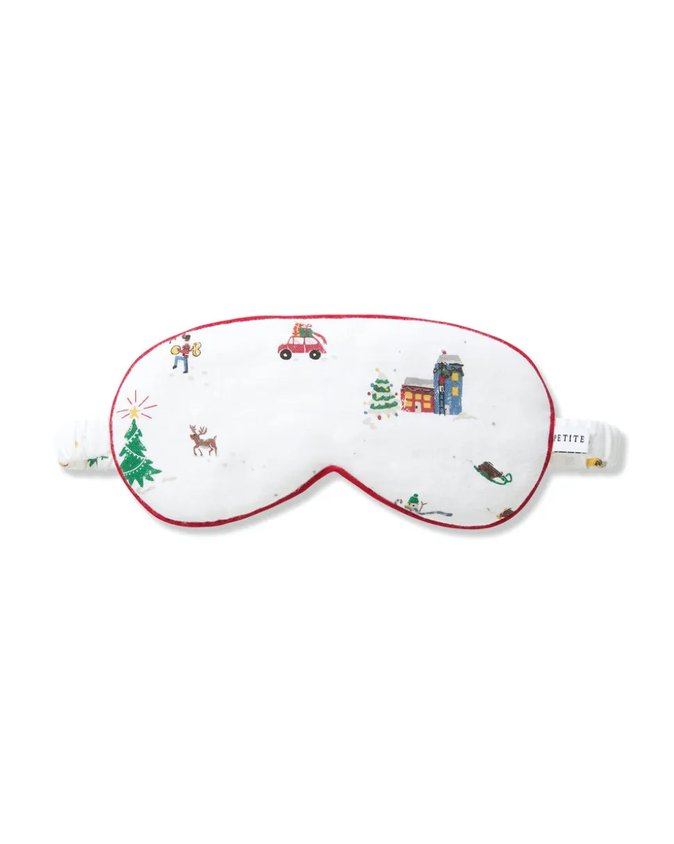 Adult's Twill Sleep Mask in Holiday Town