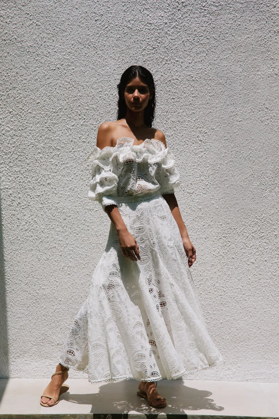 Agave Top In White Eyelet