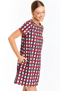 Ainslee Mini Dress in Midnight Gingham