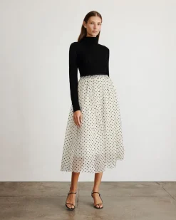 Ainsley Skirt in Cream & Black Multi