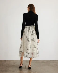 Ainsley Skirt in Cream & Black Multi