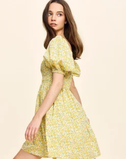 Aisla Mini Dress in Yellow Liberty Floral