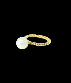 Akoya Pearl Gold Twisted Ring