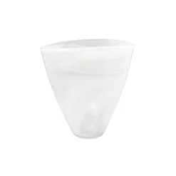 Alabaster White Large Oval Vase