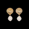 Alana Earrings in Pearl Gold