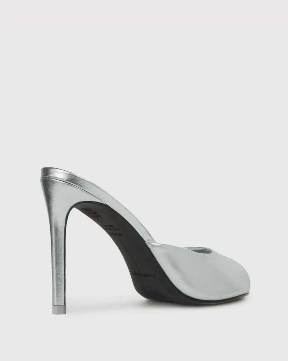 Alessia in Silver Metallic Leather
