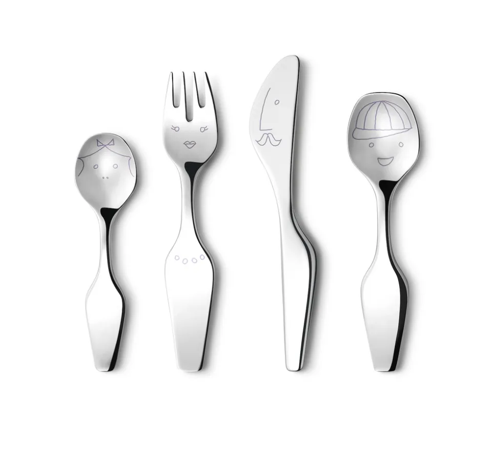 Alfredo Twist Family Cutlery Sterling Silver, Set of 4