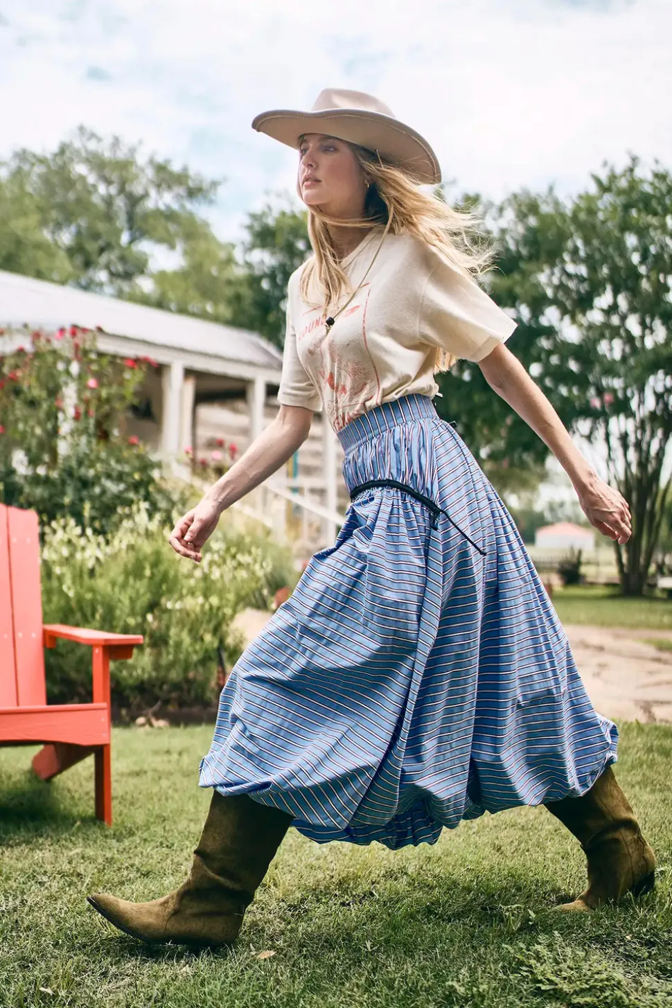 Allegra Skirt in Marfa Stripe