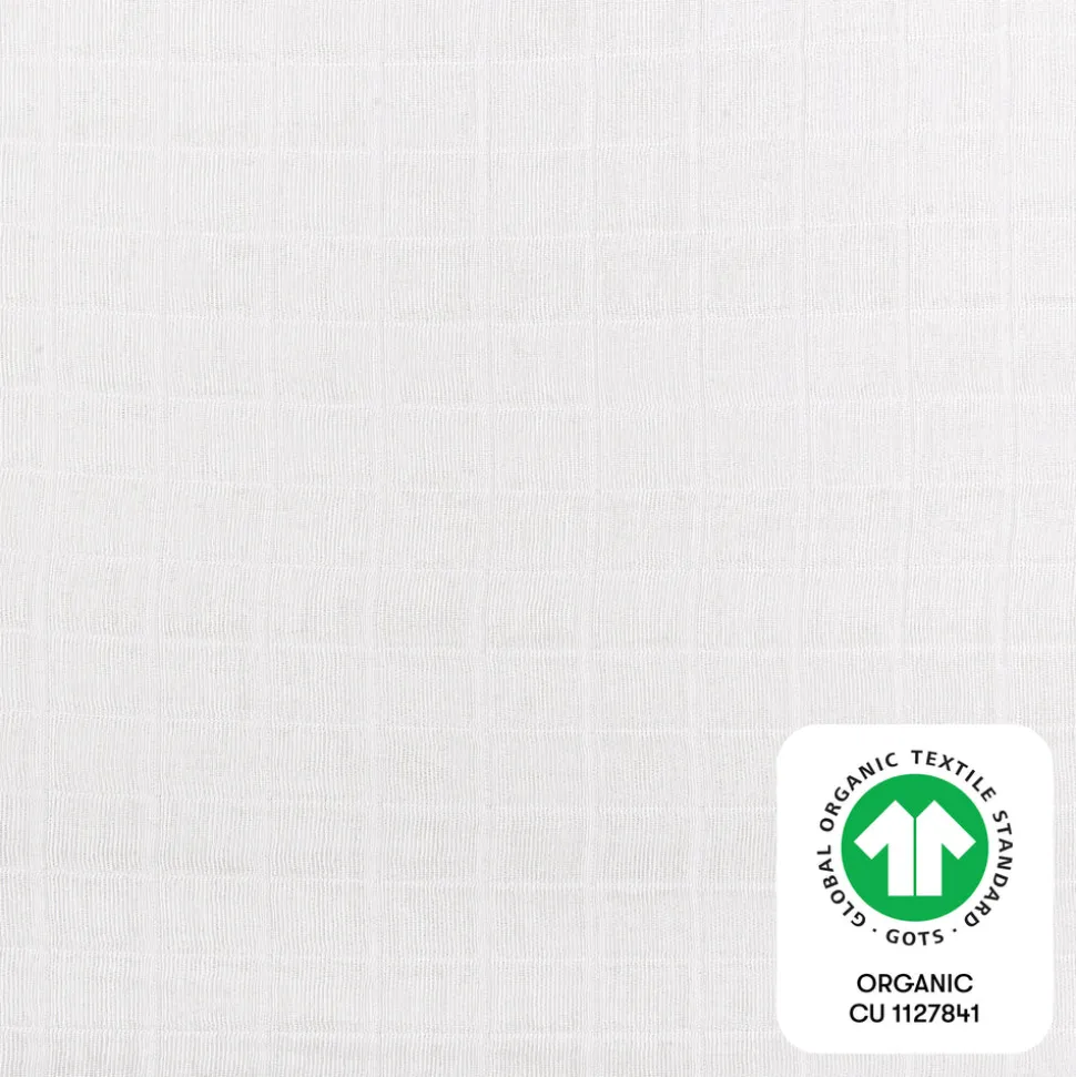 All-Stages Bassinet Sheet in GOTS Certified Organic Muslin Cotton in White